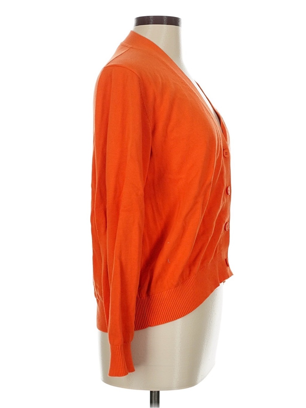 The Tiny Big Sister Orange V-Neck Button Cardigan Sweater Medium 38 8 - Picture 3 of 7